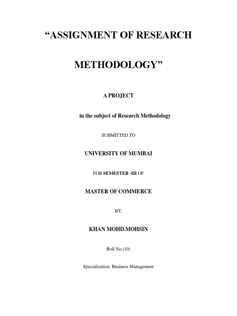 Research Methodology Assignment Overview | PDF | Basic Research ...