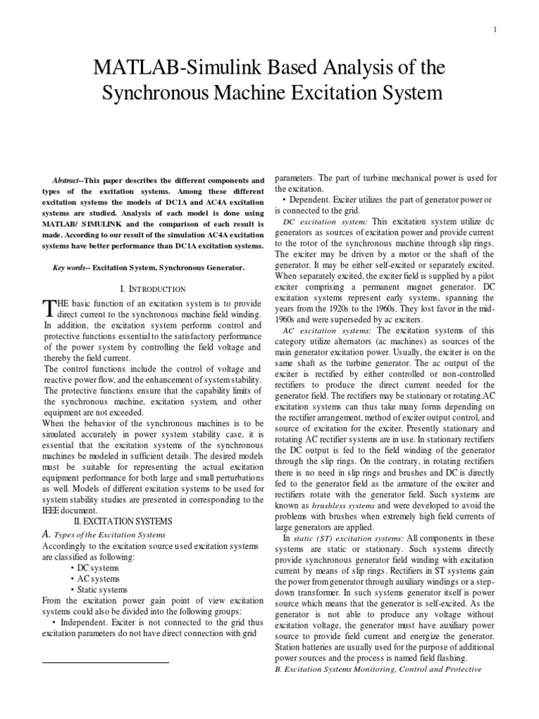 MATLAB-Simulink Based Analysis of | PDF | Electric Generator | Electric ...