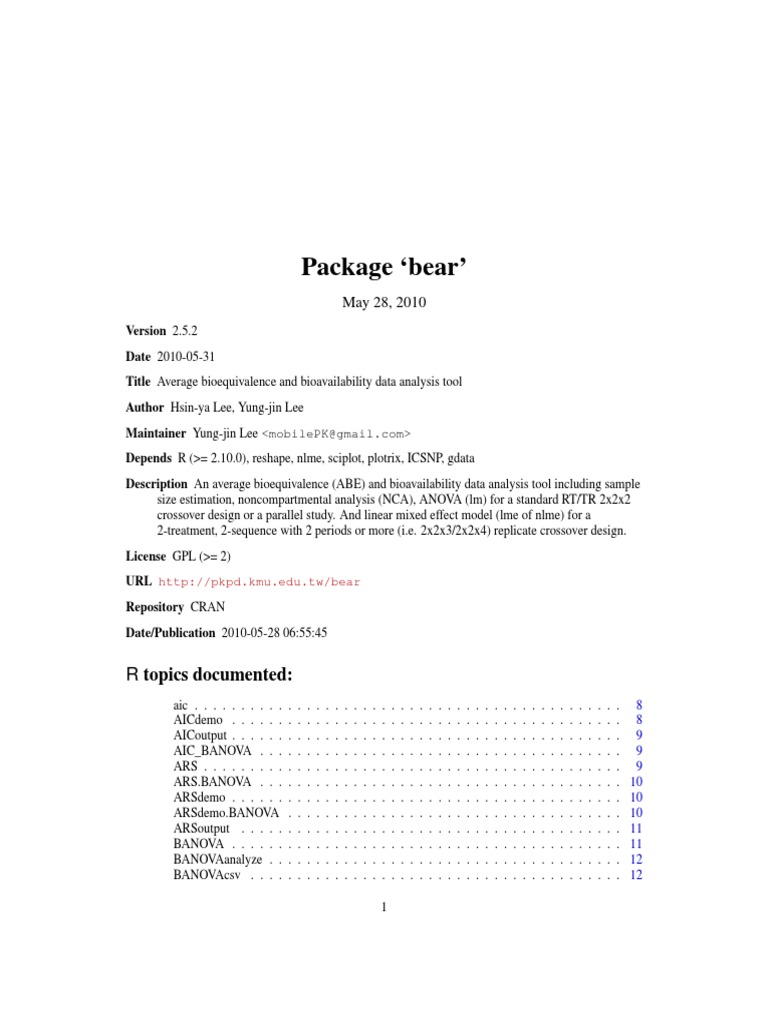 Bioequivalence Data Analysis Tool | PDF | Statistical Analysis ...