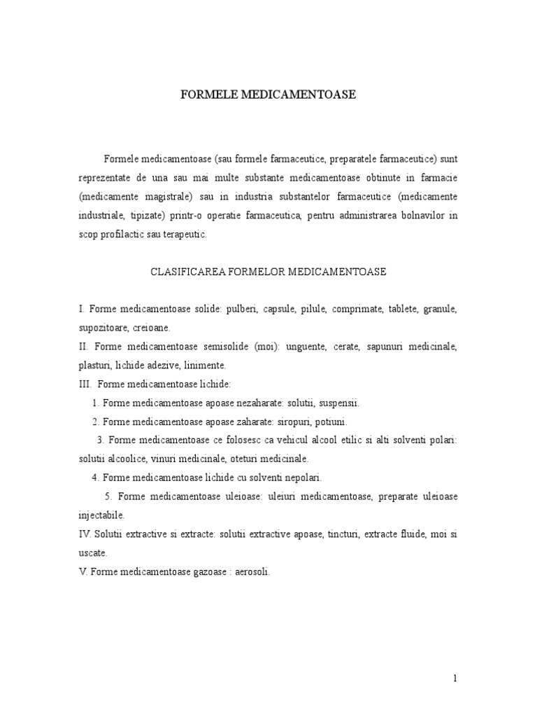 Forme Medicamentoase Word | PDF
