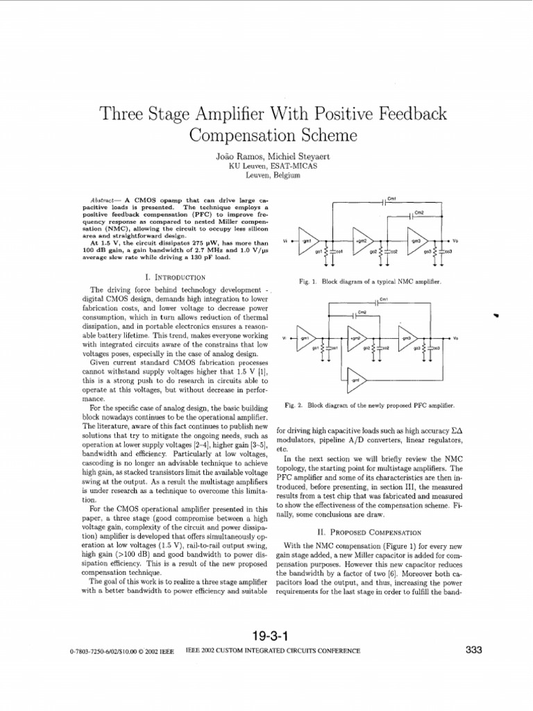 Three-Stage CMOS Amplifier Design | PDF | Amplifier | Operational Amplifier