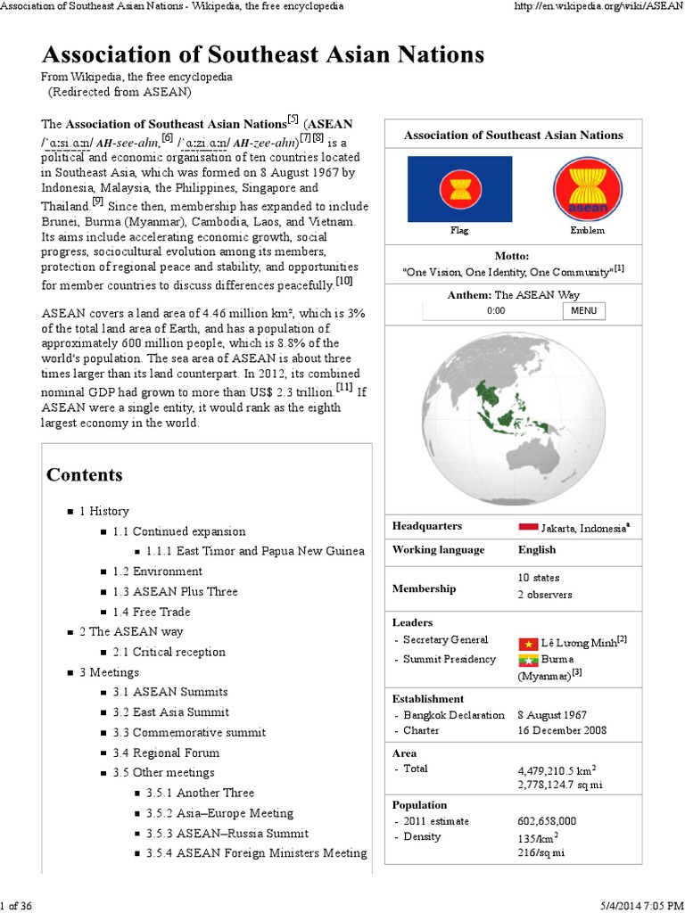 Association of Southeast Asian Nations - Wikipedia, The Free ...