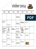 Oct 2014 Calendar