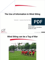 The Use of Information in Wind Siting: Vermont - Lessons From The Field