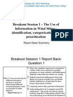 Breakout Session 1 Report 10.26.12