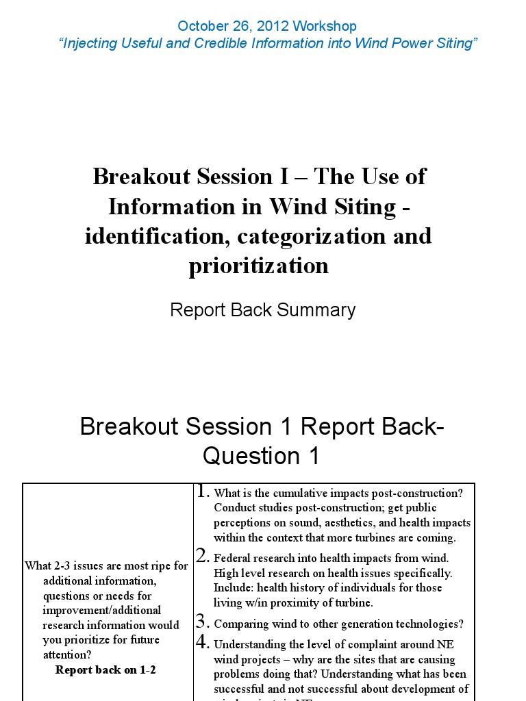 Wind Siting Information Priorities Report | PDF | Emergency Management ...