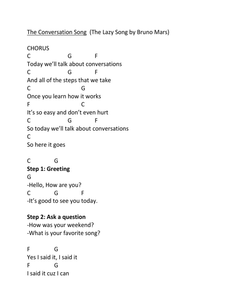 The Conversation Song | PDF