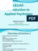 Lecture 1-Introduction To The Discipline of Applied Psychology