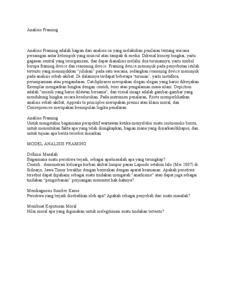 Analisis Framing Pdf