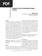 Pedagogia Critica en El Aprendizaje de Lenguas en Mexico