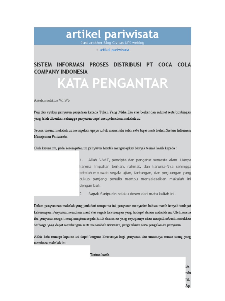 Sistem Informasi Manajemen Coca Cola