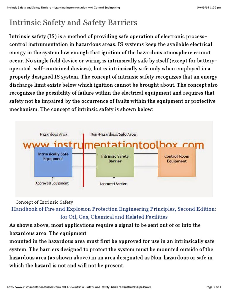 Intrinsic Safety and Safety Barriers Guide | PDF | Manufactured Goods ...