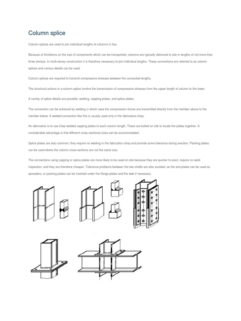 Steel Column Splice Connection Details | PDF | Computers