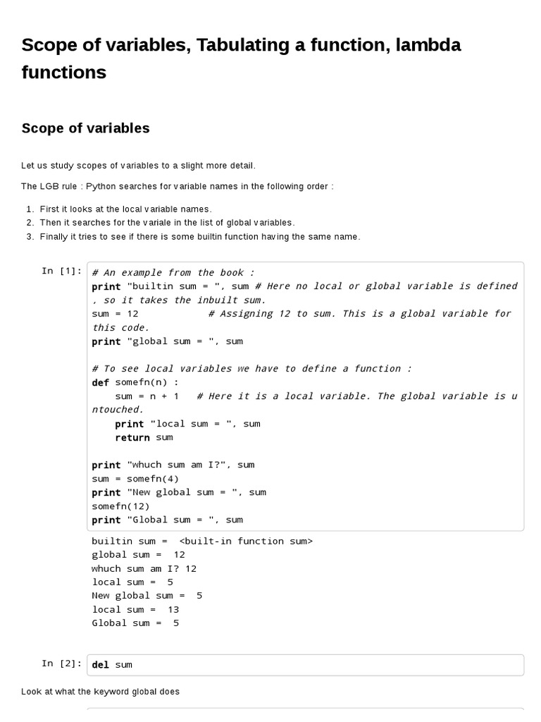 02 03 Scope Var Tabulating Lambda | PDF | Scope (Computer Science ...