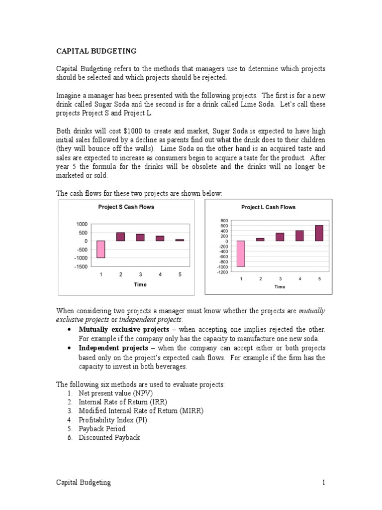 Capital Budgeting Methods Explained | PDF | Internal Rate Of Return ...