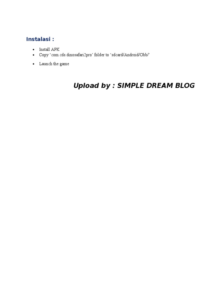 Dino Safari 2 Pro APK Installation Guide PDF Computers