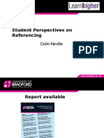 Student Perspectives On Referencing