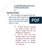 Main Ideas and Principles of Each Chapter of The Maths Text: Congruent Triangles