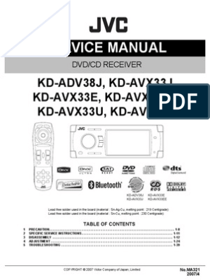 JVC Kd-Adv38 Avx33 Ma321 SM | PDF | Frequency Modulation | Thin Film  Transistor Liquid Crystal Display