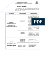 Matriz de Variables