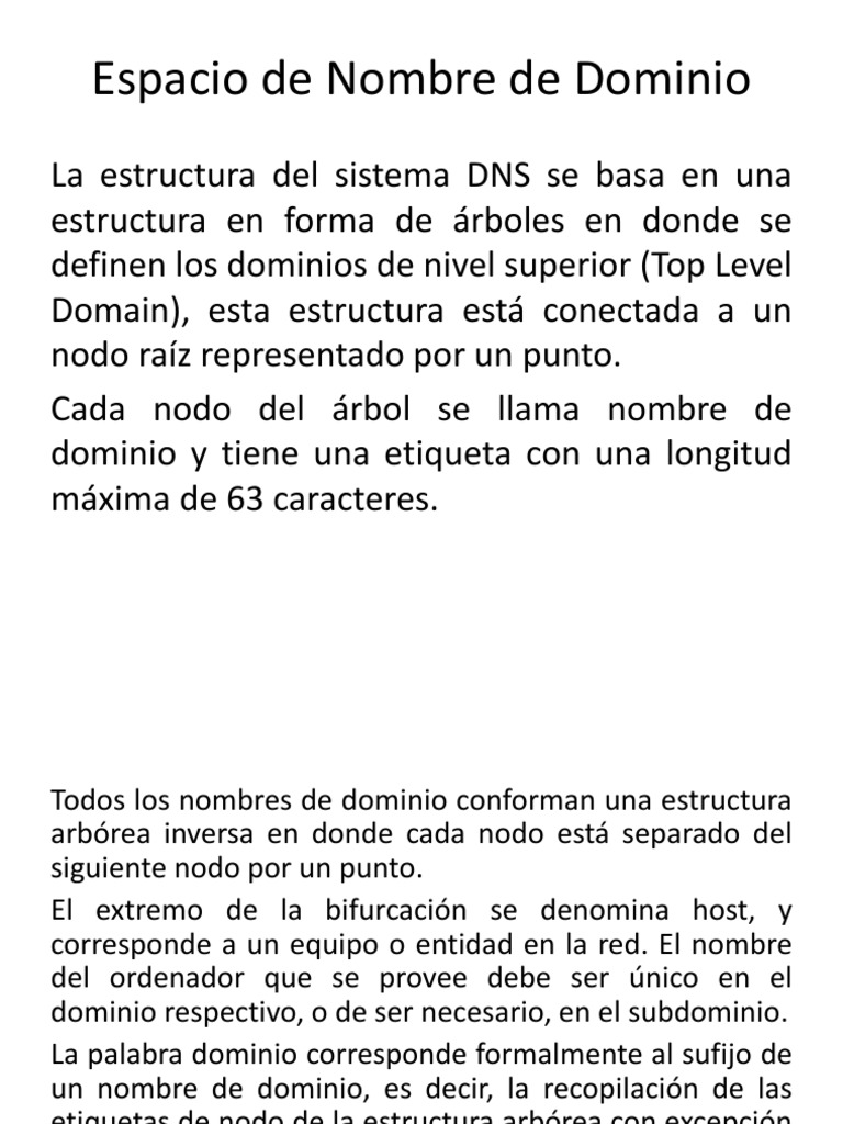 Espacio de Nombre de Dominio | PDF | sistema de nombres de dominio ...