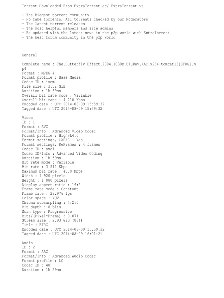 Torrent Downloaded From ExtraTorrent - CC | PDF | Video | Codec