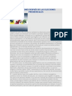 Reflexiones Después de Las Elecciones Presidenciales