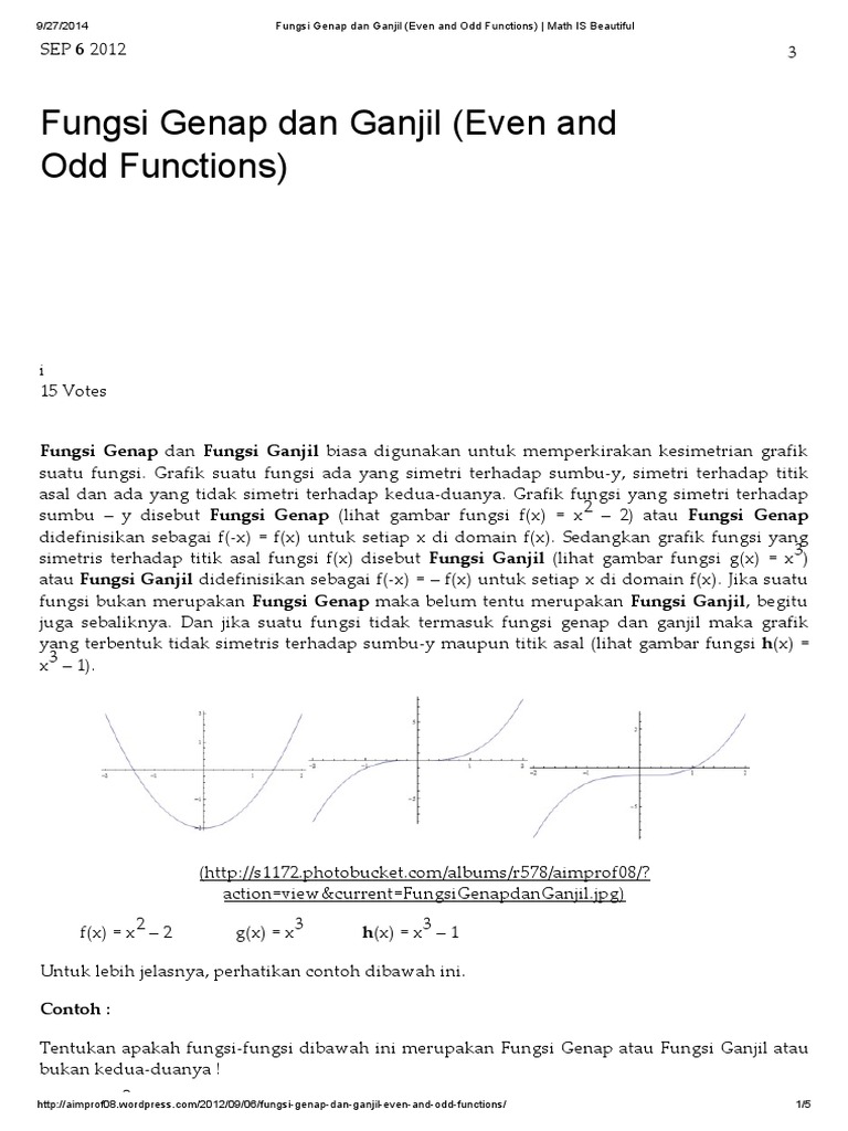 Fungsi Genap Dan Ganjil (Even and Odd Functions) _ Math is