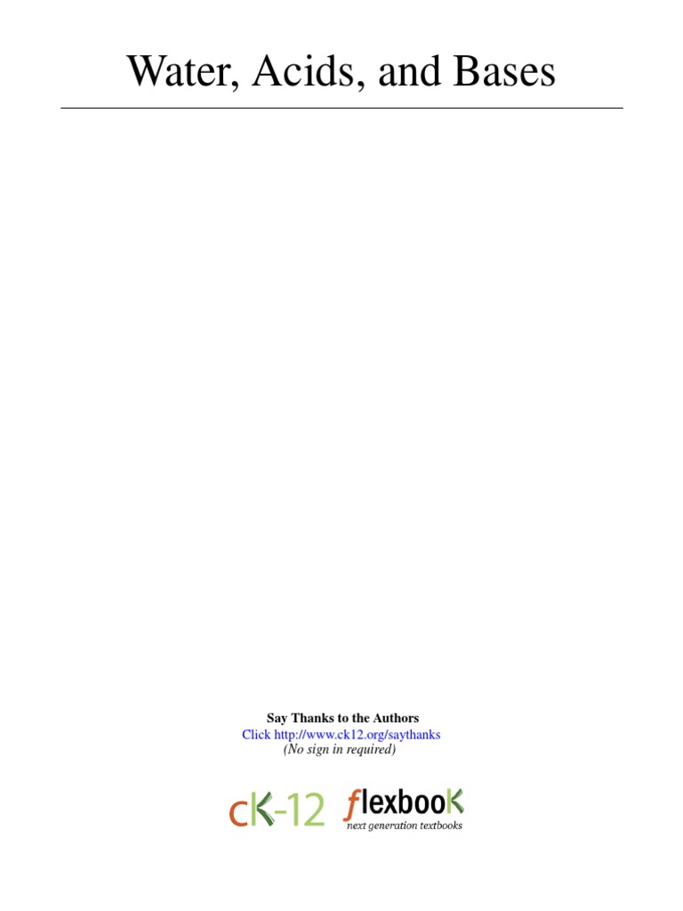 23 Waters Acids and Bases PDF Properties Of Water Ph