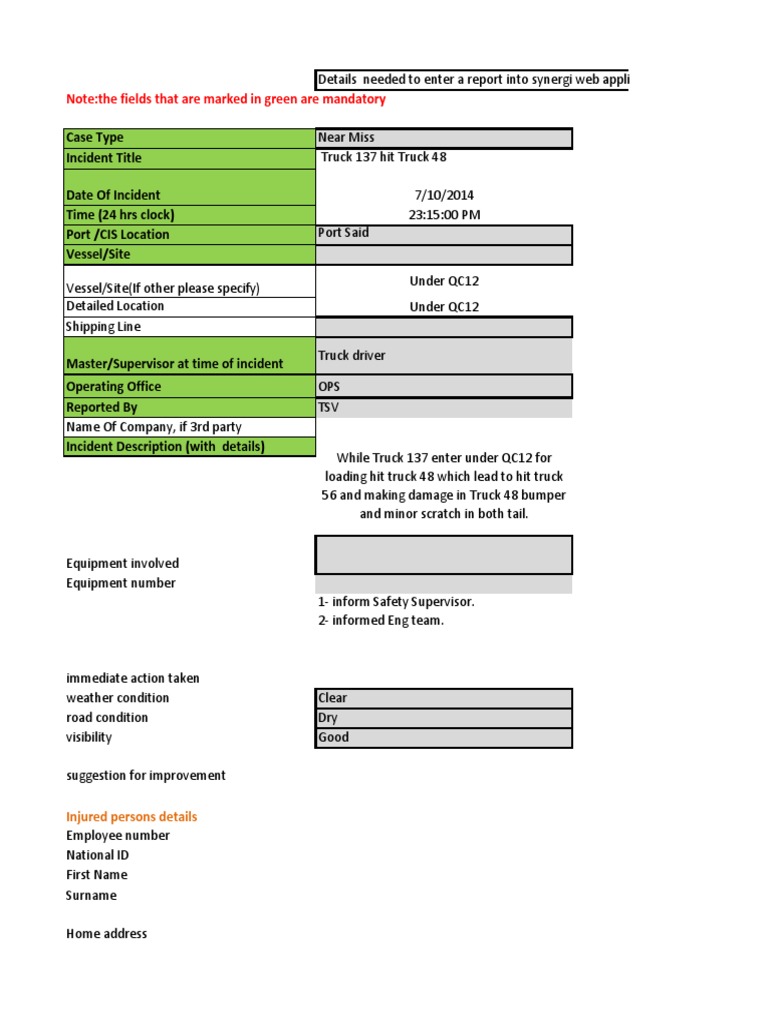 Synergi Web App Incident Report Guide | PDF
