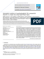 Atmospheric Synthesis of Superhydrophobic TiO2 Nanoparticle Deposit in Single Step Using Liquid Frame Spray