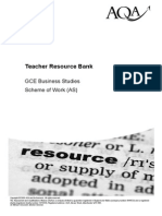 Teacher Resource Bank: GCE Business Studies Scheme of Work (AS)