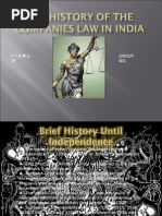 THE HISTORY OF THE COMPANIES LAW IN INDIA
