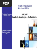 Aula 01 07 02 14 Introdução Aos Conceitos de Gestão, Manutenção e Confiabilidade