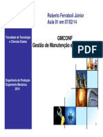 Aula 01 07 02 14 Introdução Aos Conceitos de Gestão, Manutenção e Confiabilidade