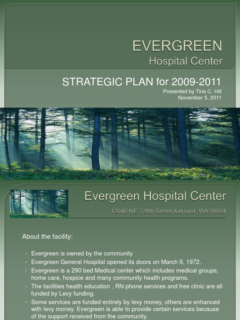 EVERGREEN Hospital Center Strategic Plan Presentation PDF Joint