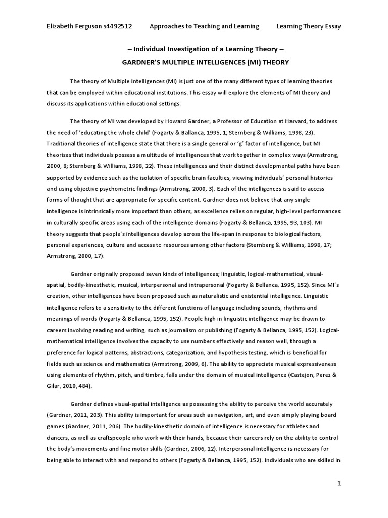 learning theory essay