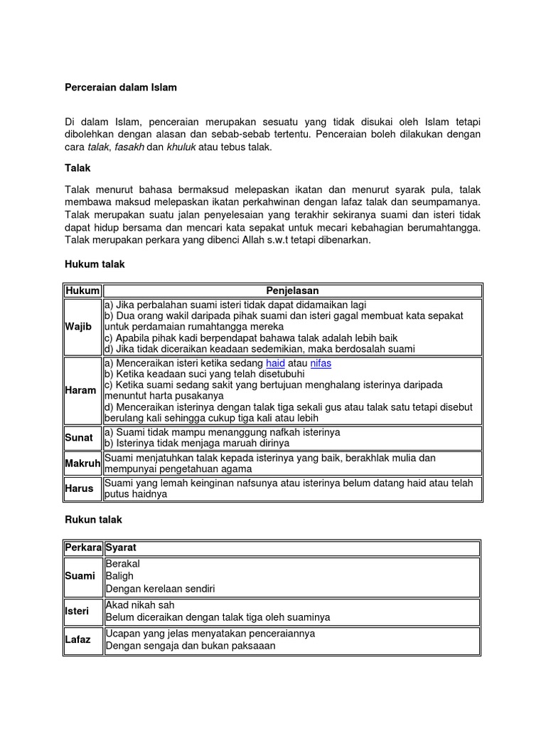 Cerai Dan Cerai Taklik Pdf
