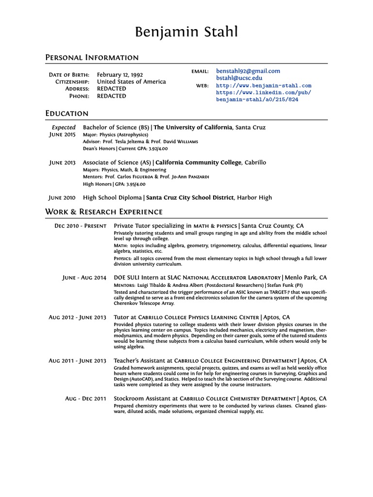 Cv for physics phd application picture