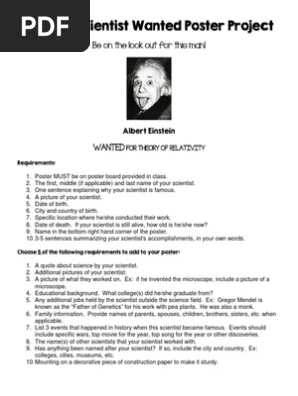 famous scientist wanted poster project 2014