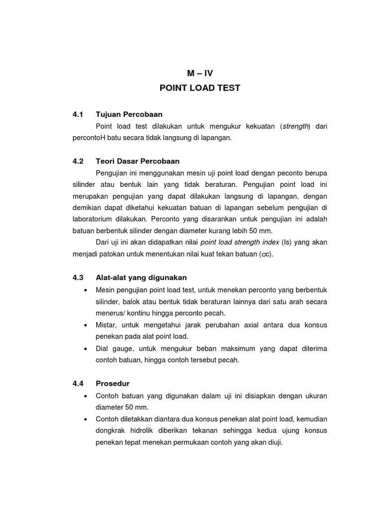 Laporan Akhir m4 Point Load | PDF | Sains & Matematika