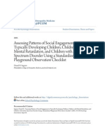 Assessing Social Engagement in Children with Autism Using a Playground Checklist