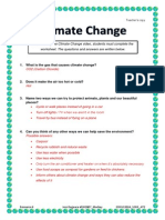 Climate Change Worksheet Answers