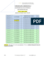 Calendarização Aulas Teóricas e Práticas - Intro. Medicina I (1)