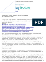 Word Study - A New Approach To Teaching Spelling - Reading Rockets
