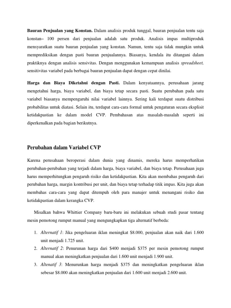Bauran Penjualan Yang Konstan Dalam Analisis Produk Tunggal Pdf