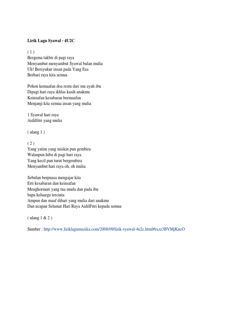 Lirik Lagu Syawal Pdf