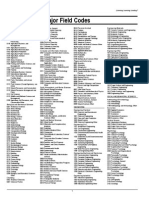 Dept Major Field Codes