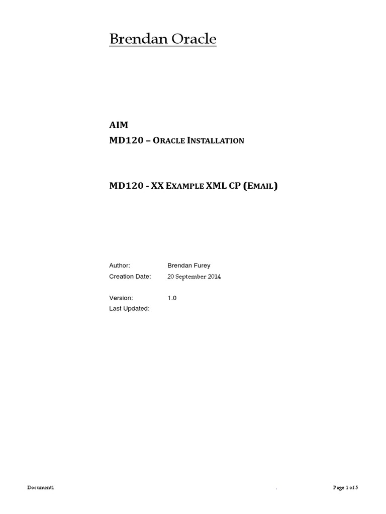 MD120 - XX Example XML CP (Email) | PDF | Installation (Computer ...