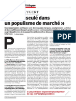 On A Basculé Dans Un Populisme de Marché